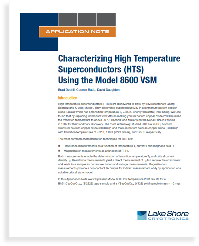 Featured image for Application note on using a VSM for low-temperature HTS characterization