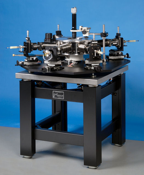 Custom liquid helium/liquid nitrogen cooled probe stations